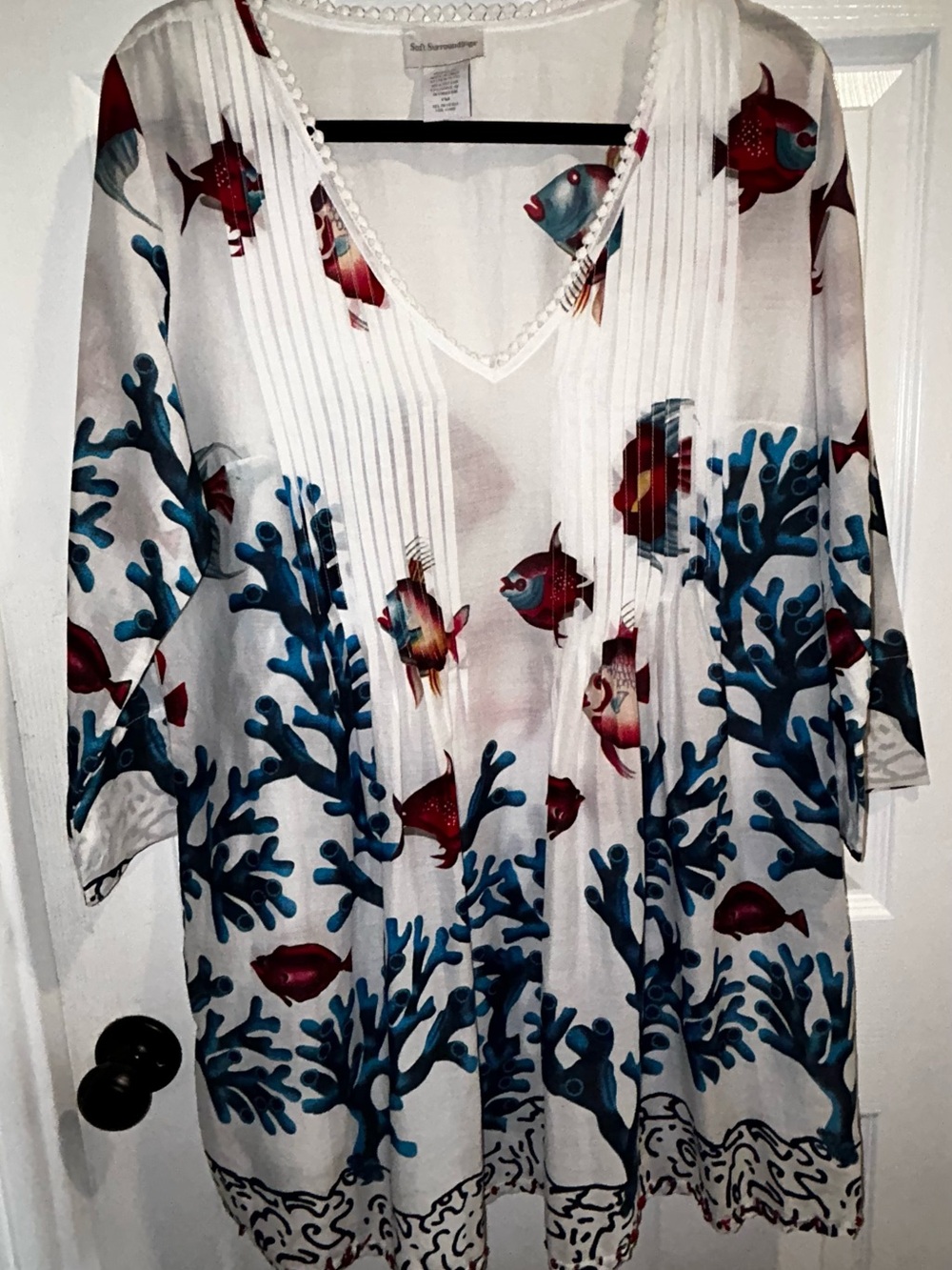 Soft Surroundings Tunic Cover Up Dress Womens Petite Medium Beachy